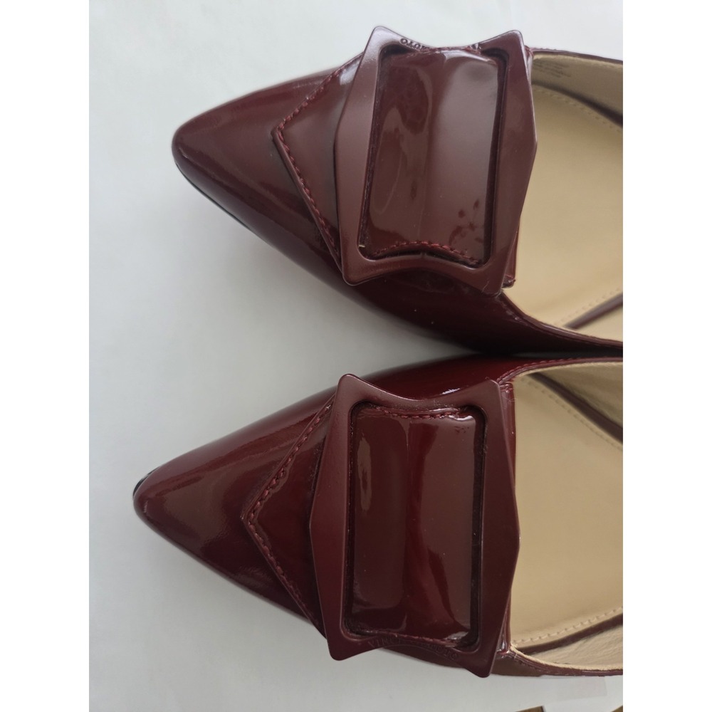 Vince Camuto Patent Leather Flats Women's‎ 8 Old Money Red Buckle Glossy Smart - Picture 8 of 10